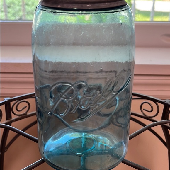 Vintage Cornflower Blue Mason jar/ 3 L dropped A - Picture 1 of 3